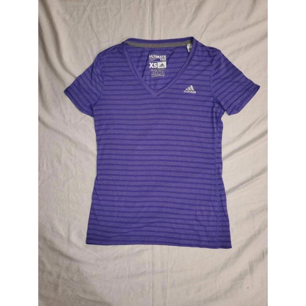 Climalite Purple Stripped Adidas Ultimate Tee Size: XS